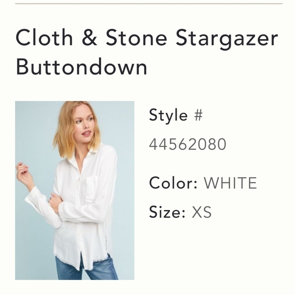 Anthropologie Cloth & Stone white button down top
